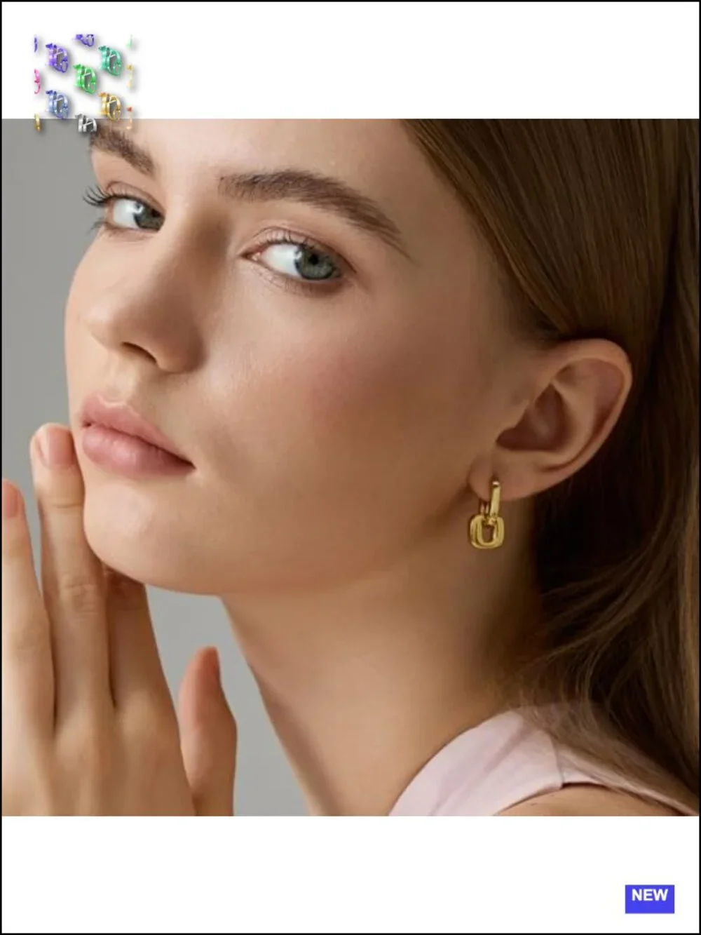 18K Gold Plated Chunky Hoop Earrings for Women Fashion Thick Gold Hoops Set